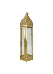 Eid Lantern Candle Holder Gold 16.9x16.9x57cm