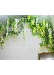 Aiwanto 12pcs Artificial Silk Hanging Flower Wedding Decor,Green
