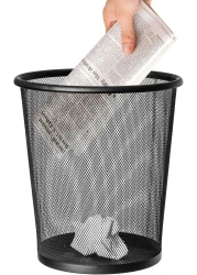 LAVISH 2 Pcs Steel Round Mesh Wastebasket Recyling Bin,Rubbish Paper Trash Can Size-26.5x22x28.5CMfor Bathroom, Bedroom, Office