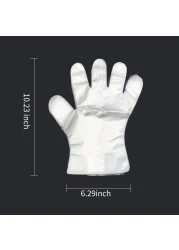 Decdeal - 5 Packs of 100PCS Disposable Gloves Latex Free Hygiene Plastic Gloves Food Prep Safe Gloves for Cooking Safety Food Handling Kitchen BBQ Cleaning