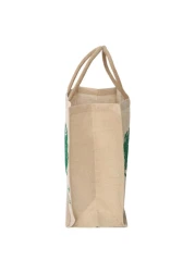 Carrefour Tree Printed Juco Bag Beige And Green