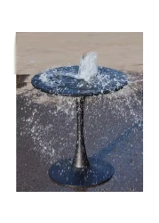 Jeffcoco Furniture Outdoor Table Round metal Patio Table,Garden Table,Black White Coffee Table Side Table Indoor Furniture Metal Frame home decor single table 1 piece (Black)