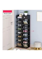 8-Tier Shoe Rack Wooden Shoe Storage Shelf for Entryway Storage rack black