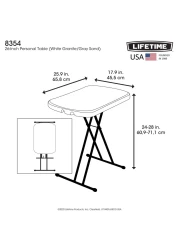 Lifetime 26-Inch Personal Table (Light Commercial) 2 Year Limited Warranty, White Granite Colour, LFT-8354