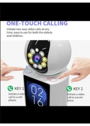 Radiotronics Home Security Cameras for Baby/Elder/Dog/Pet Camera, 4K Resolution,360° Panoramic/2.8" Screen/Indoor Security Camera, Night Vision