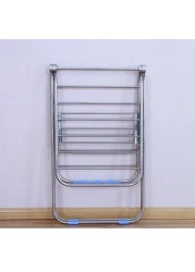 Clothes Drying Rack, Home Stainless Steel Heavy Duty Cloth Dryer Silver