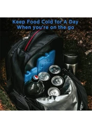 4 عبوات من أكياس الثلج الرفيعة القابلة لإعادة الاستخدام لصندوق الغداء - حقائب تبريد غير سامة للعمل أو المدرسة أو النزهات أو التخييم - تحافظ على الطعام طازجًا طوال اليوم