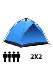 LB-20348 4 Person Camping Tent Large Waterproof Family Tent - Multicolors