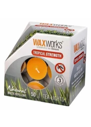 Waxworks Citronella Tealights Natural Mozzie Repellent White 50