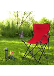 Rubik Folding Beach Chair Foldable Camping Chair with Carry Bag for Adult, Lightweight Folding High Back Camping Chair for Outdoor Camp Beach (Red)