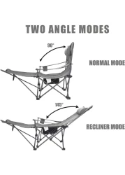 كرسي تخييم قابل للطي، كراسي شاطئ قابلة للتعديل، كرسي حديقة عالي الظهر، دعم استرخاء 130 كجم مع حامل أكواب، حقيبة حمل جيب للبالغين في الهواء الطلق، نزهة، سفر، صيد السمك مع وسادة قدم