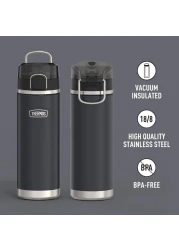 THERMOS ICON SERIES Stainless Steel Water Bottle with Spout 24 Ounce Granite Vacuum Insulated Water Bottle with Lid