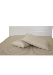 Generic 2-Piece Hotel Linen 100% Cotton 250Tc 1cm Stripe Pillow Cover Set Cotton Stone 50X75cm