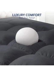 Vital Mattress Topper Soft Comfort White 500 GSM (Gray, Single Size - W 90 X L 200 Cm)