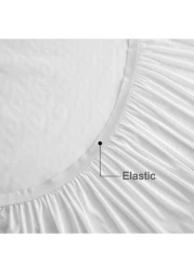 Krude 100 GSM Cotton Water Proof Terry Mattress Protector Cotton, White 200X200cm