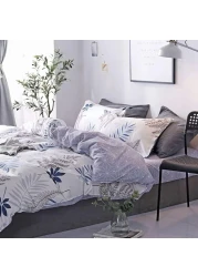 GOLDEN HOME 6-Piece King Size Duvet Cover Set, 1 Duvet Cover + 1 Fitted Sheet + 4 Pillow Cases, Microfibre, Muesli