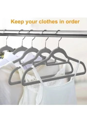 Velvet non-slip Suit Clothes Hangers,360&deg; rotating hook (50pc, Grey)