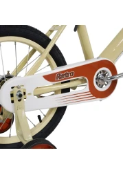 Mogoo Retro Kids Road Bike For 5-8 Years Old Girls &amp; Boys, Adjustable Seat, Handbrake, Reflectors, Chainguard, Classic Style, Vintage Basket, 16 Inch Bicycle With Training Wheels, Gift For Kids, Beige