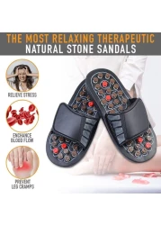 Generic Volwco Acupressure Massage Slippers, Reflexology Sandals With 78 Rotary Massage Therapy Ball And Adjustable Strap, Fight Against Plantar Fasciitis For Men Women (44-45)