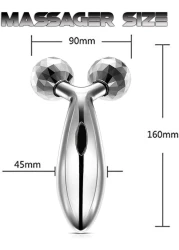 Sky Land Y Shape Waterproof 3D Roller Massager For Face And Body, Face Lift Tool Tightening, Enhancing Wrinkle Remover, Body Slimming Roller Tighten Skin Em 9317, Silver