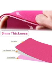 Fitto 4mm Thick Yoga Mat, 61x183cm - Non-Slip, Eco-Friendly Pink Exercise Mat for Yoga, Pilates, Fitness, and Home Workouts - Extra Cushioning for Joint Support