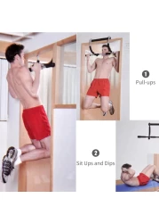 Generic-220LB Doorway Pull Up Bar Strength Training Fitness Sit Ups and Dips Exercise Muscle Stretch Over Door Pull Up Bar for Home Body Workout Portable Gym System