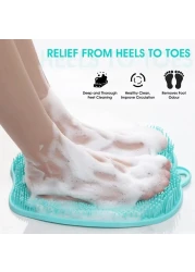 مقشر ومدلك القدمين للاستحمام – سجادة من شعيرات السيليكون المضادة للانزلاق مع أكواب شفط لأرضية الاستحمام وحوض الاستحمام – تنظيف عميق وتقشير