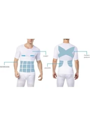 Men&rsquo;s Compression Shirt for Body Slimming &ndash; Seamless Tummy Control Undershirt Short Sleeve Shapewear Top for Fitness &amp; Everyday Wear
