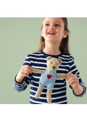 Soft Toy Teddy Bear With Its Heart In The Right Place Lively Eyes 21cm