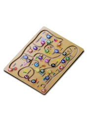 Montessori ABC Alphabet Game Toy For Kid Good For Early Developmental Activity Improves Fine Motor Skills and Color Recognition Maze Wooden Puzzle A Brain Development Game