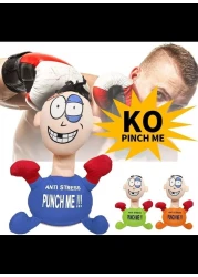 Electric Anti Stress Punch Me Plush Doll Relief Toys, Funny Plush Doll with Screaming Sound Creative Screaming Toys Desktop Anger Management Toys for Adults and Children (Blue)