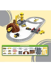 Fitto Train Toy playset for Boys Girls with helicopter and construction vehicle, Trains Tracks, Railway Kits Locomotive Engine, Cargo Car Track, Christmas Gifts for 3 4 5 6 7 8+-year-old Kids