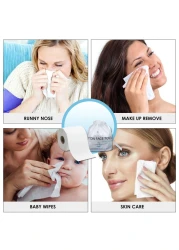 Aiwanto 5Pack Tissue Roll With Bag Cotton Tissue Reusable Disposable Face Towel