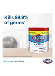 مسحوق كلوركس للملابس البيضاء، يزيل البقع لملابس أنصع بياضا، 450 جرام