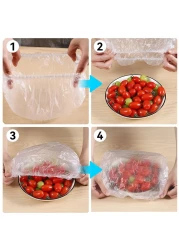 Lavish [100-Unit] Disposable Food Cover Elastic Plastic Wrap Fresh Food Storage Bags