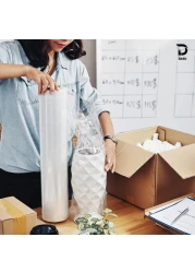 Duchic, [1 Roll] Clear Stretch Film Wrap - 500mm Heavy Duty Plastic Shrink Wrap for Pallet Wrap, Packing, Moving and Packaging - Cling Wrap, 1.30 kg, 400g core