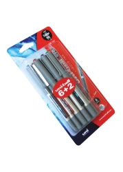 Uni-ball Eye Liquid Ink Rollerball Pen UB157 Blue and Black 0.7mm 8 PCS