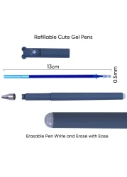 HAOSJINY Erasable Gel Pens 05mm Cute Erasable Pens Erasable Pens MulticolorBlackBlueRed Include 4 Pens 25 Refills 2 Eraser 31 Piece Set