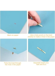 LAVISH Paper Fasteners Brads, 100pcs Split Pins Round Metal Art Fasteners Brass Gold Art Decorative Pins for Scrapbooking DIY Crafting School Project Paperwork Handwork