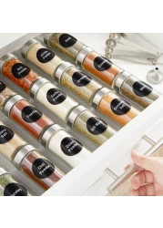 Talented Kitchen 144 Spice Jar Labels Round 15 Inch Preprinted Chalkboard Stickers for Spice Containers Water Resistant