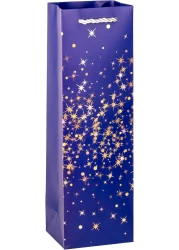 Cuisine Art Wine Bags, Wine Gift Paper Bags Single Bottle Wine Gift Bags Red Wine Tote Bags, 4.7 x 3.9 x 14.2&rsquo;&rsquo; Wine Gift Bags Kraft Paper Wine Bags Bulk with Handles, Pack of 6 Blue Gold