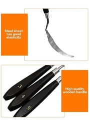 Generic 5Pcs Painting Knife Set Palette Knife Stainless Steel Spatula Kit For Artist Canvas Oil Paint Color Mixing Painting Tool Set-Black