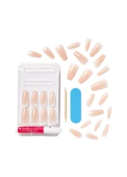 KISSBare but Better Press On Nails Nail glue included Nude Drama Nude Long Size Coffin Shape Includes 28 fake nails pink gel nail glue net wt 2g 7 oz mini file and manicure stick