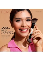 Jessup Makeup Brushes Set 14-in-7 Double Sided Makeup Brushes for Foundation Concealer Blush Eyeshadow Contour Bronzer Powder Blending Eyebrow Eyeliner, Cruelty-Free Make up Brushes Peach Dust T600