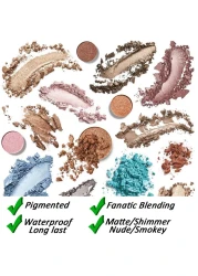 35 Colors Eyeshadow Palette with 7Pcs Makeup Brushes Set All in One Makeup Kit Matte Shimmer Pigmented Eye Shadow Pallete Waterproof Powder Natural Nude Naked Smokey