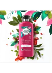 هيربل إسنسز بيو رينيو تنظيف بلسم شعر بالفراولة البيضاء والنعناع الحلو وردي 400 ملل
