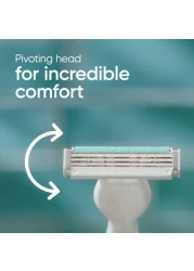 جيليت فينوس سيمبلي 3 شفرات حلاقة للبشرة الحساسة للاستعمال مرة واحدة 6 قطع - متعدد الألوان