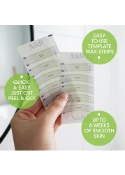 Nads Eyebrow Wax Strips Facial Hair Removal for Women Eyebrow Wax Kit with 6 Eyebrow Waxing Strips 6 Calming Oil Wipes 2g Skin Protection Powder 1 Count
