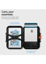 Spigen Lock Fit (MagFit) Magnetic Wallet Card Holder [up to 6 Cards] MagSafe Compatible with iPhone 15 Pro Max / 15 Pro / 15 Plus / 15 / iPhone 14/13/12 series - Black