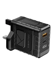 سيلايريز شاحن غان 2 بيدي باللون الأسود بقدرة 45 وات مع كابل شحن باللون الأسود بقدرة 60 وات